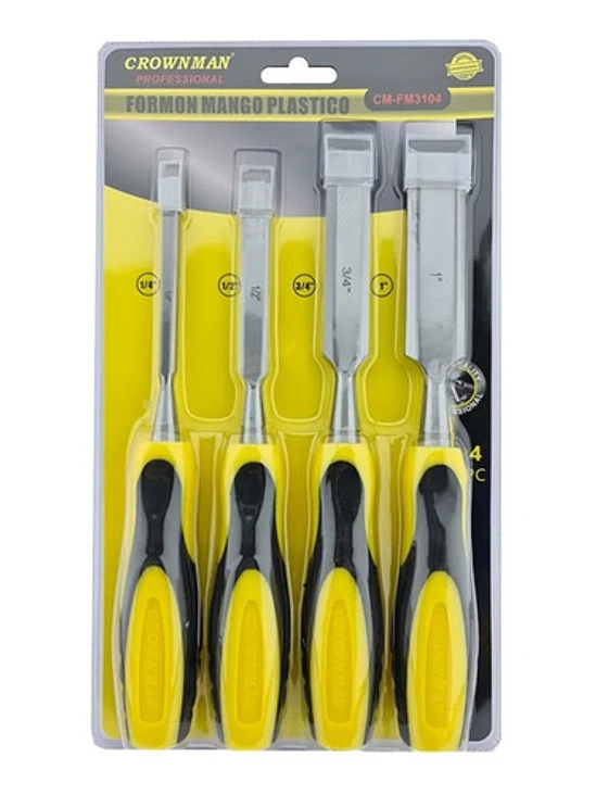Juego Formones De Golpe Madera 4 Piezas Crownman Cm-fm3104 1