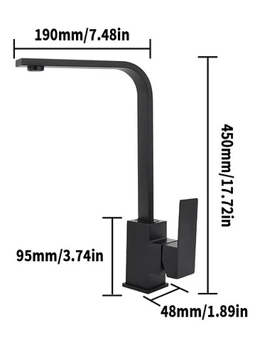 Llave Monomando Lavaplatos Acero Inoxidable Negro Mate 5