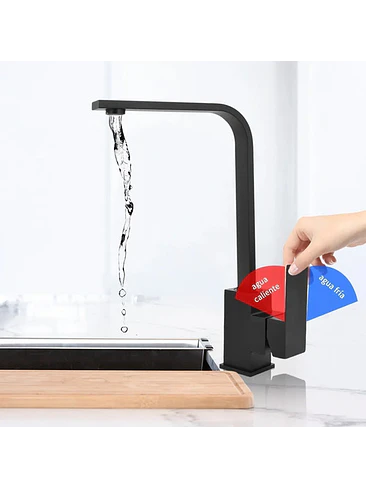 Llave Monomando Lavaplatos Acero Inoxidable Negro Mate 7