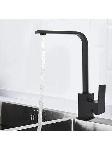 Llave Monomando Lavaplatos Acero Inoxidable Negro Mate 9