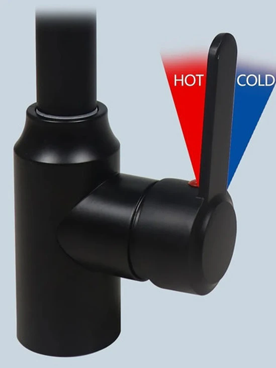 Llave Monomando Lavaplatos Acero Inoxidable Negro Mate 6