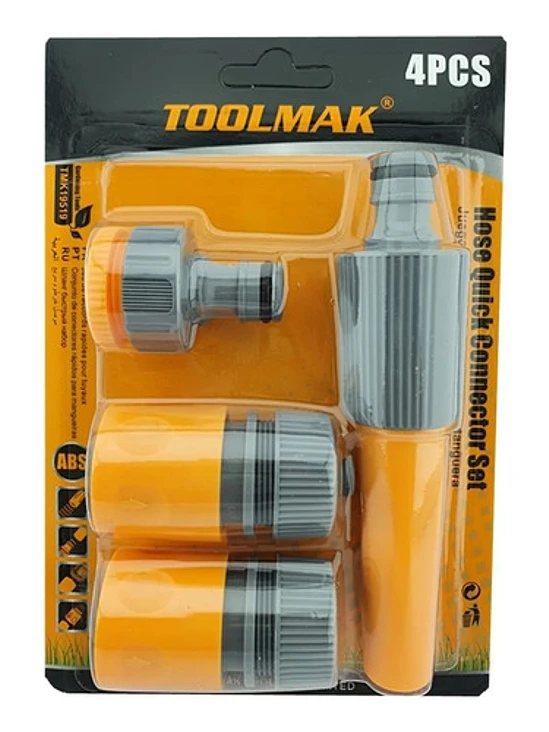 Kit Set Jgo Conector Rápido Manguera De Jardín 4 Piezas Tmk 1