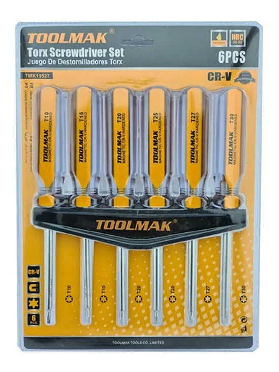 Kit Juego De Destornilladores Torx Estrella 6 Piezas Toolmak 1