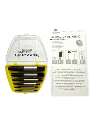 Extractor De Tornillos Saca Pernos Cortados 6pcs Resistentes 3