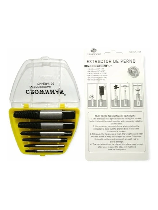 Extractor De Tornillos Saca Pernos Cortados 6pcs Resistentes 3