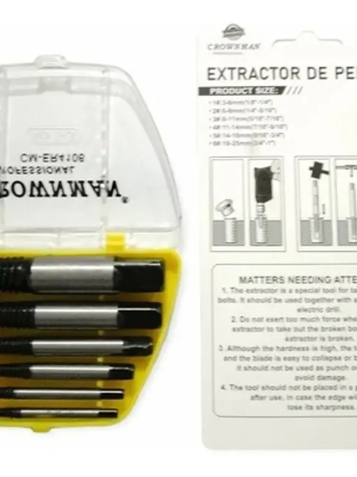 Extractor De Tornillos Saca Pernos Cortados 6pcs Resistentes 3