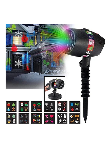 Foco Proyector Luz Led Luces Movimiento Rotación Navidad 1