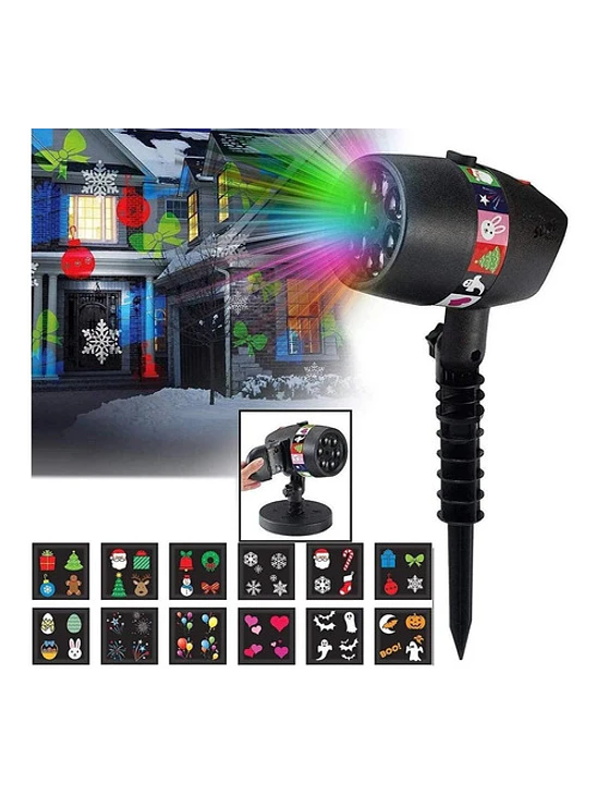 Foco Proyector Luz Led Luces Movimiento Rotación Navidad 1