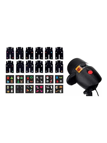 Proyector Luces Led Navidad Halloween Con 12 Tarjetas 7