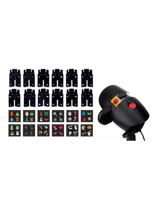 Proyector Luces Led Navidad Halloween Con 12 Tarjetas 7