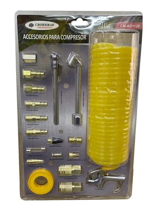 Accesorios Compresor 20 Piezas Pistola Aire Niple Enchufe 1