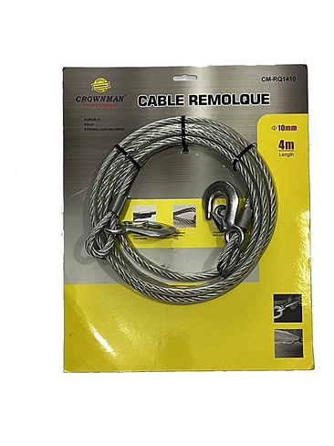 Cable De Remolque Auto Piola Acero 6000kgs 10mm X 4m  1