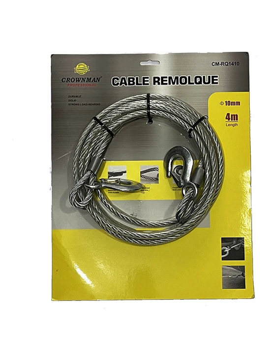 Cable De Remolque Auto Piola Acero 6000kgs 10mm X 4m  1