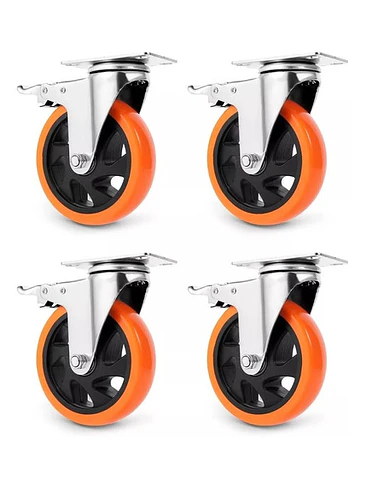 Pack 4 Ruedas Para Carro O Mueble 5 Pulgs. Soporta 600 Kg 1