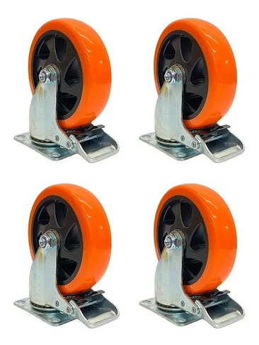 Pack 4 Ruedas Para Carro O Mueble 5 Pulgs. Soporta 600 Kg 2