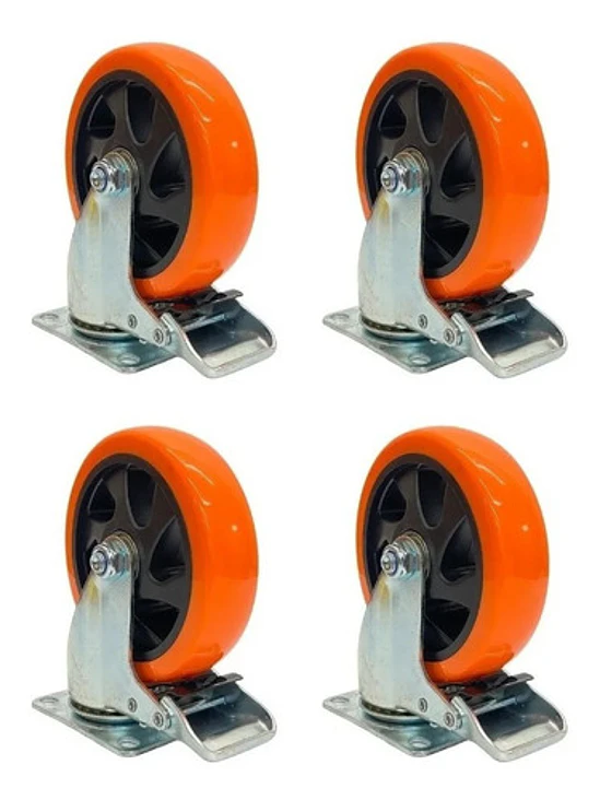 Pack 4 Ruedas Para Carro O Mueble 5 Pulgs. Soporta 600 Kg 2