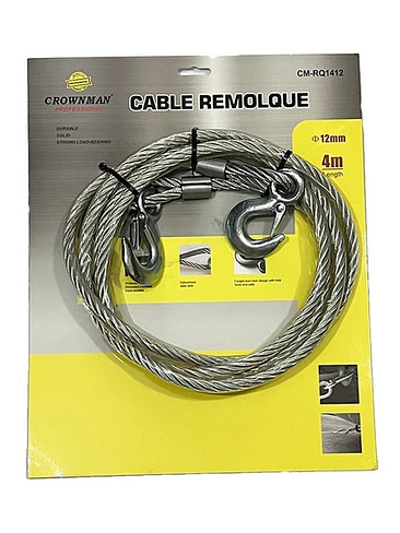Cable De Remolque Auto Piola Acero 7000kgs 12mm X 4m  1