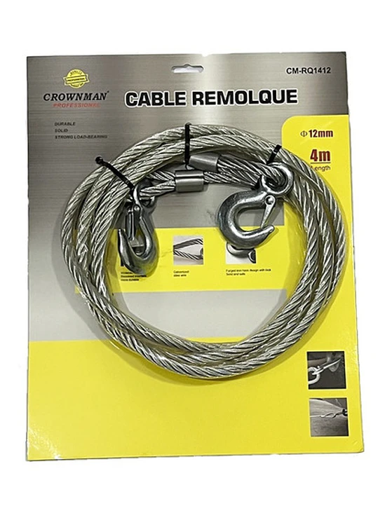 Cable De Remolque Auto Piola Acero 7000kgs 12mm X 4m  1