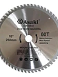 Discos Banco Sierra 10 Pulgadas X 60 Dientes Asaki. - Miniatura 1