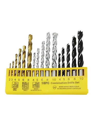 Juego / Set Brocas Para Metal Concreto Madera 16pcs Taladro 2