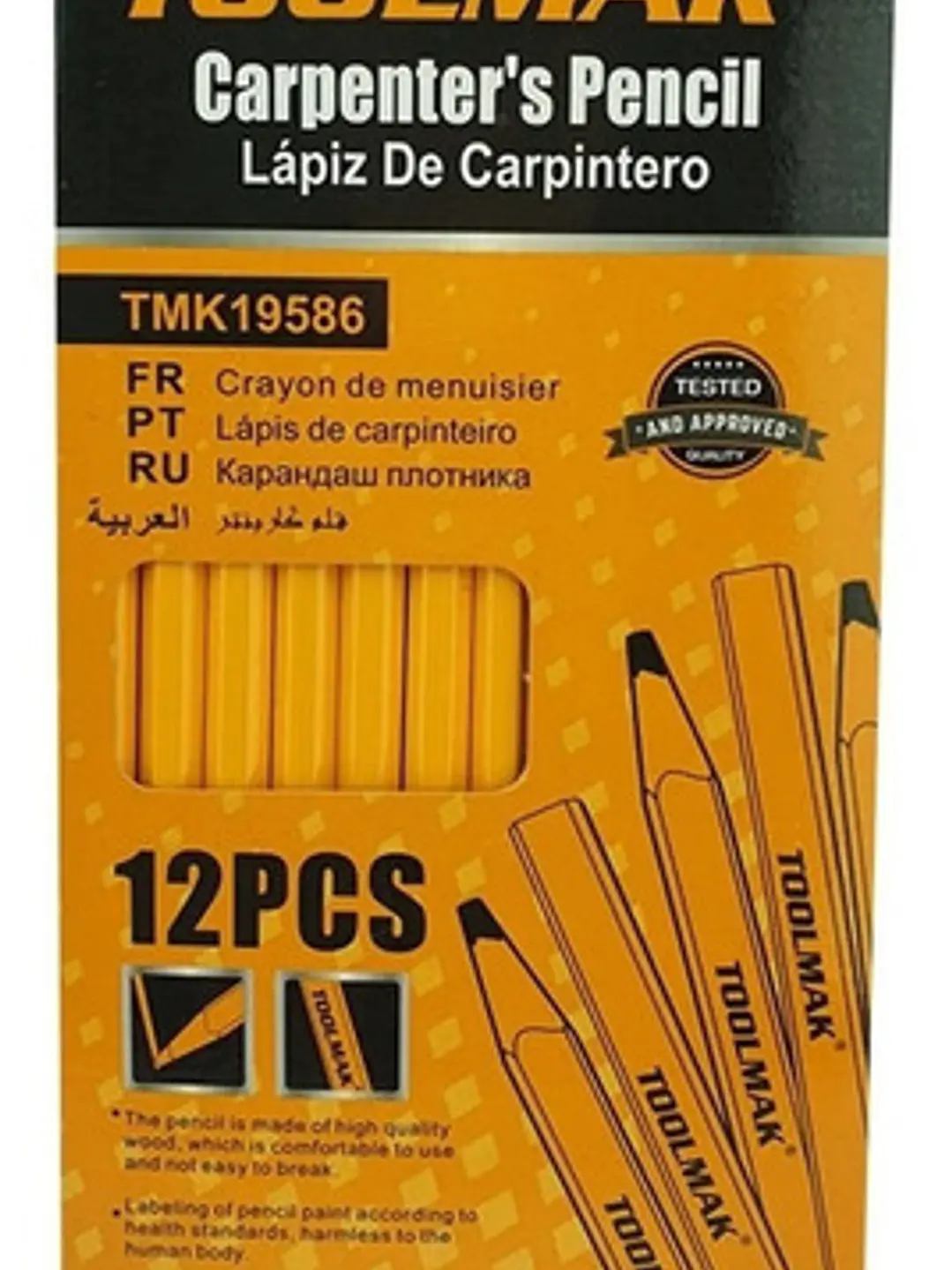 Lápiz Carpintero Madera Albañil Construcción 12 Pcs Toolmak 1
