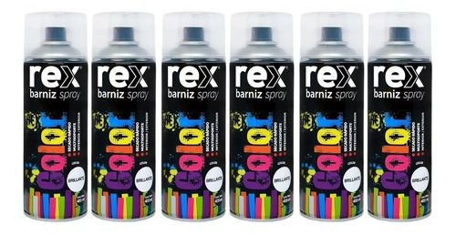 Pack 6 Barniz En Spray Profesional Secado Rápido Rex 400ml