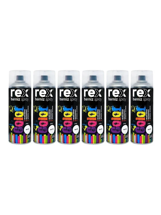 Pack 6 Barniz En Spray Profesional Secado Rápido Rex 400ml 3