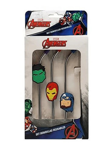 Set 3 Bombillas Reutilizables + Cepillo Disney Marvel 4