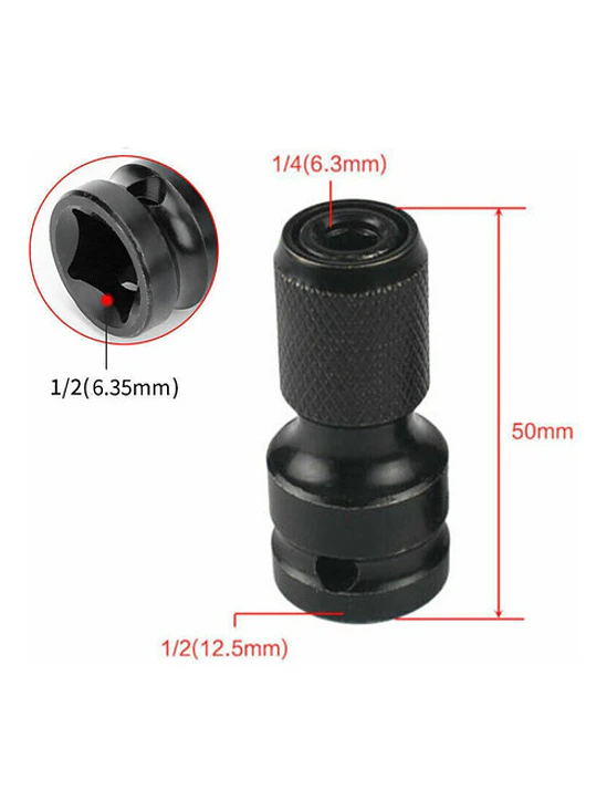 Adaptador Llave De Impacto Cuadrante 1/2 A 1/4 Hex 2