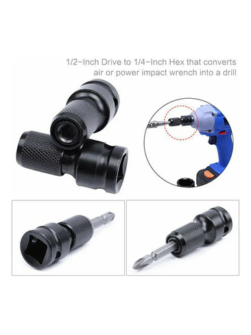 Adaptador Llave De Impacto Cuadrante 1/2 A 1/4 Hex 3