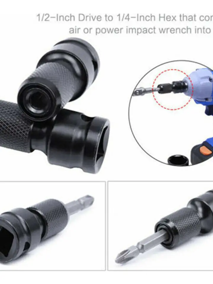 Adaptador Llave De Impacto Cuadrante 1/2 A 1/4 Hex 3
