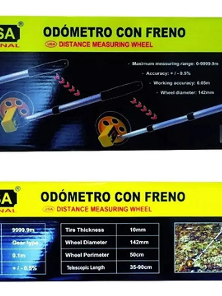 Odómetro / Rueda Medición Análogo Extensible Mango Aluminio 5