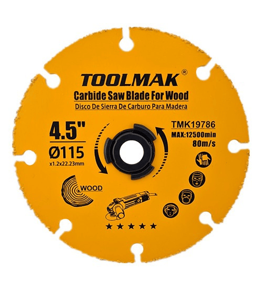 Disco De Corte Para Esmeril 115mm Multiuso Toolmak Tmk19786