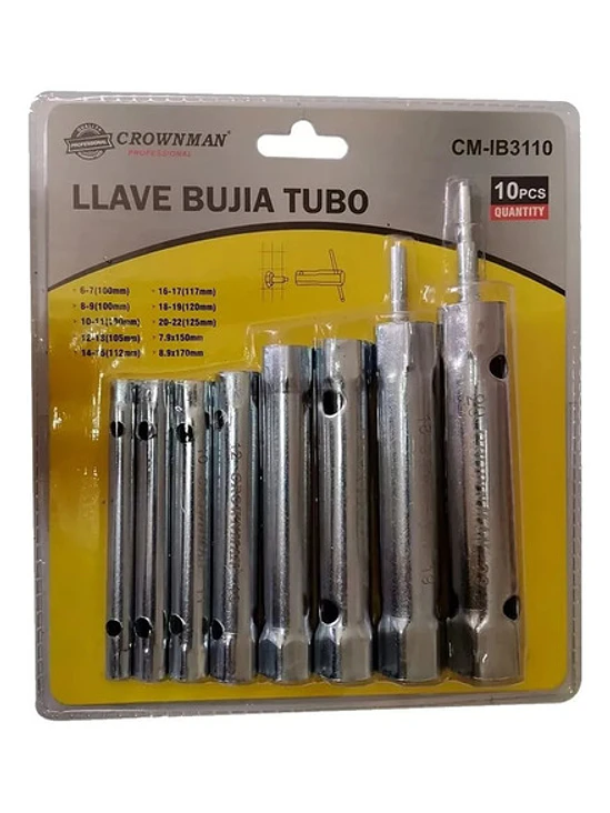 Set Llaves Bujia Tubo 10pc Tuerca Hexagonal Alta Resistencia 1