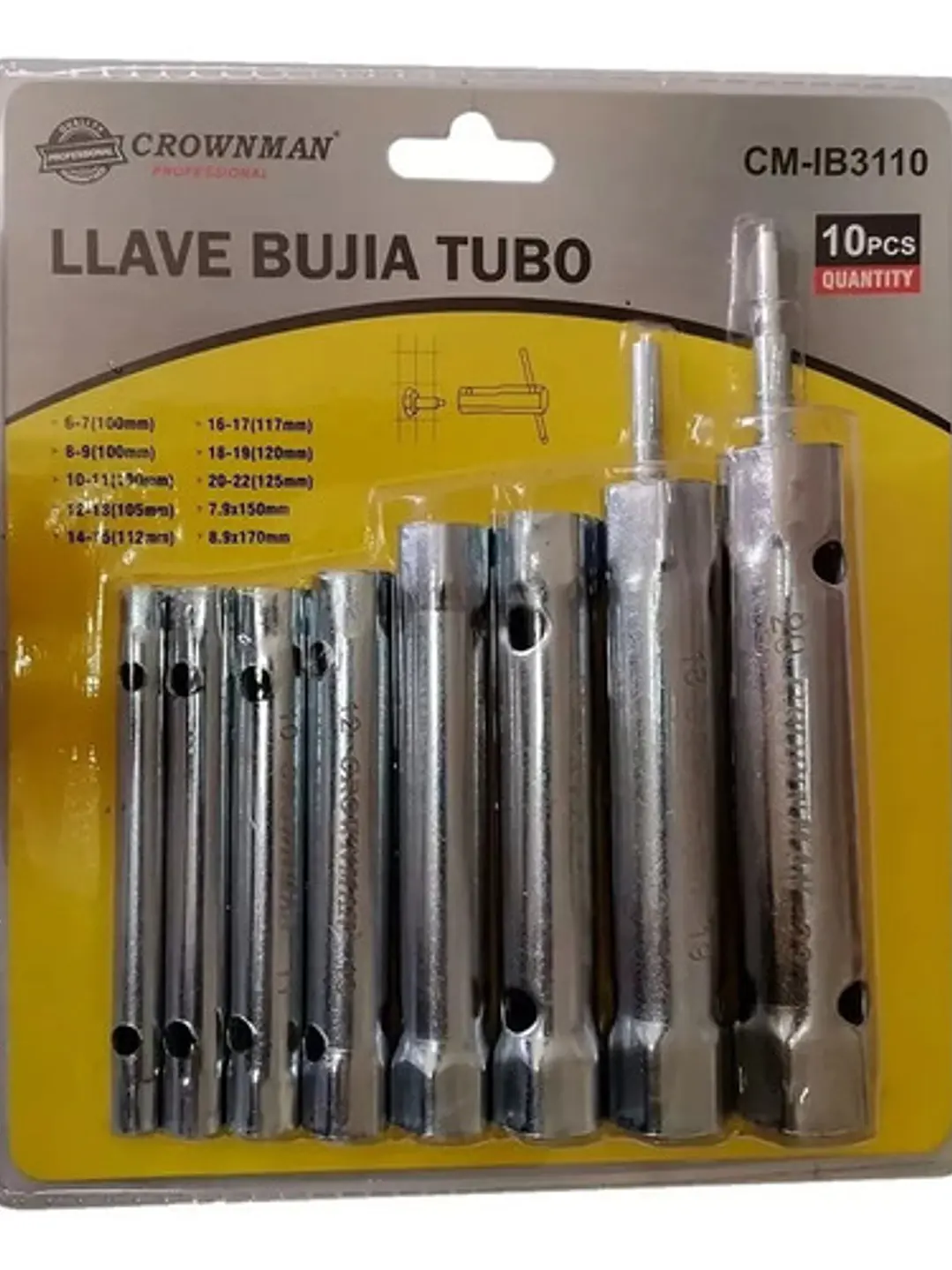 Set Llaves Bujia Tubo 10pc Tuerca Hexagonal Alta Resistencia 1