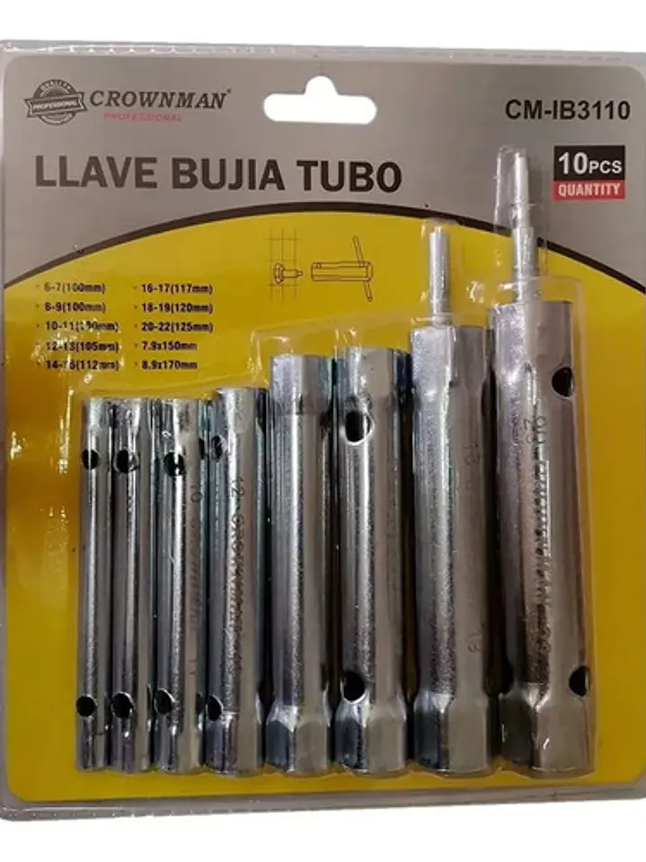 Set Llaves Bujia Tubo 10pc Tuerca Hexagonal Alta Resistencia 1