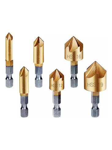 Set De 6 Avellanadores Para Metal 6, 8, 9, 12, 16 Y 19 Mm 2