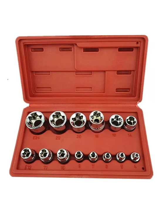 Kit Set Juego De Dados Torx Estrella Hembra 14 Piezas 1