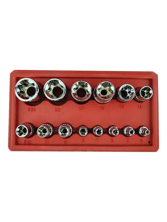 Kit Set Juego De Dados Torx Estrella Hembra 14 Piezas 2