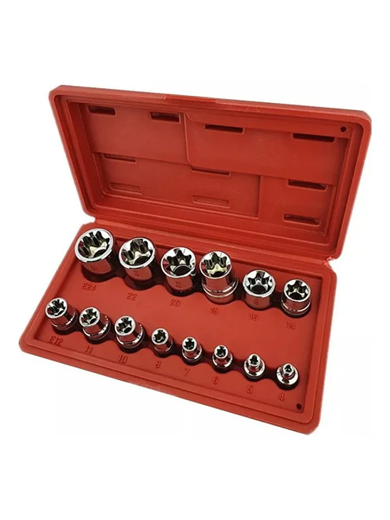 Kit Set Juego De Dados Torx Estrella Hembra 14 Piezas 3