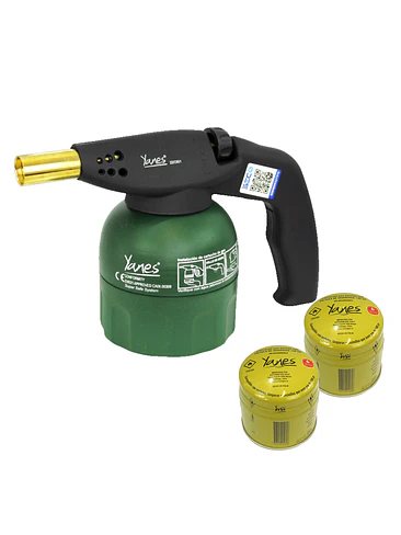 Soplete A Gas Metalico Yanes Prof 200 Plus Con 2 Cartuchos 1