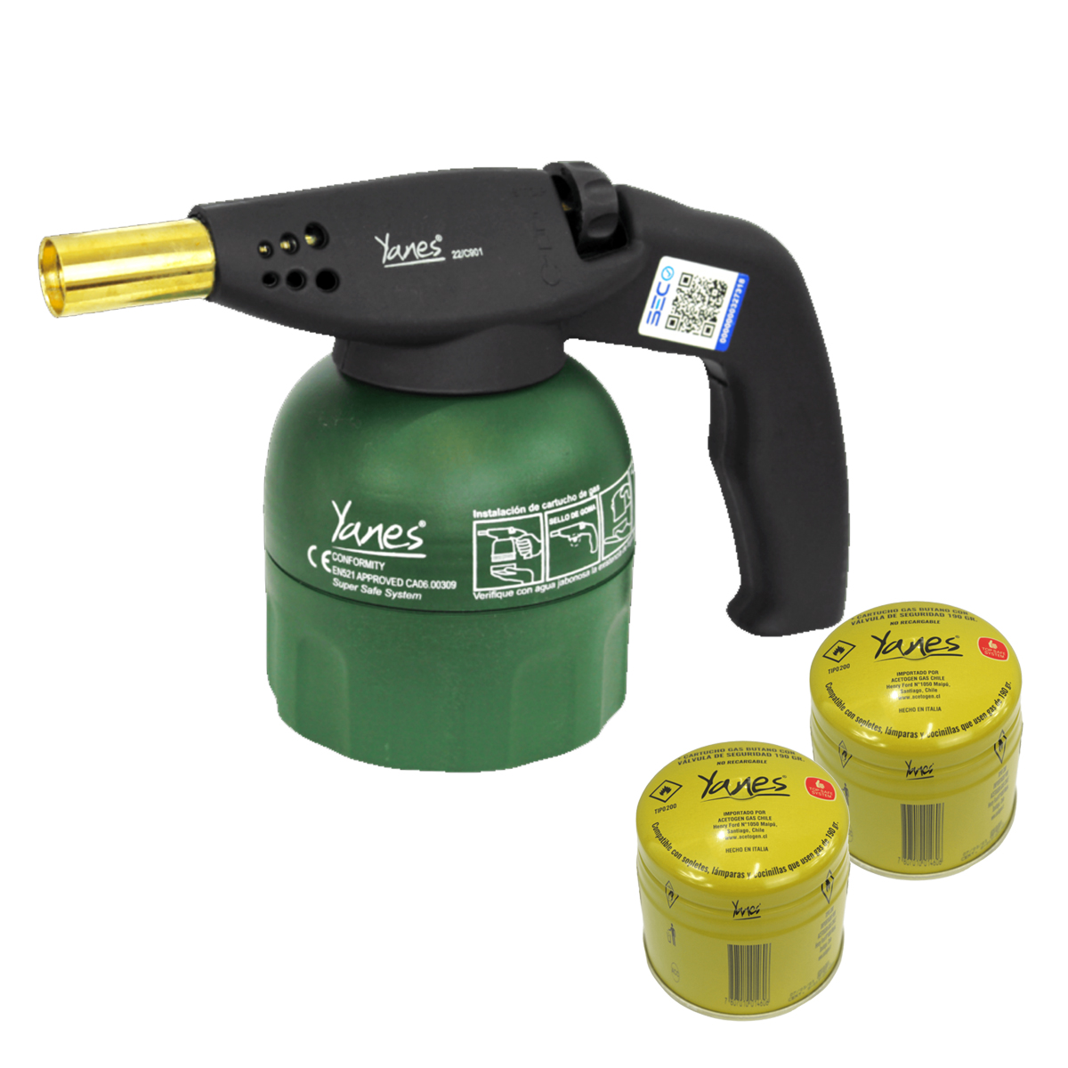 SOPLETE A GAS YANES C/METAL C/PIEZO 200 PLUS