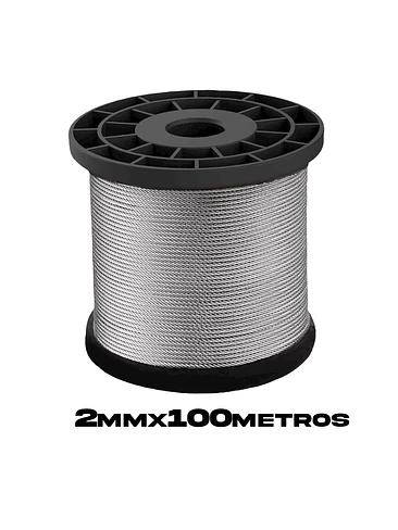 Piola Cable Acero Piola 2 Mm Rollo De 100 Metros Galvanizado 1
