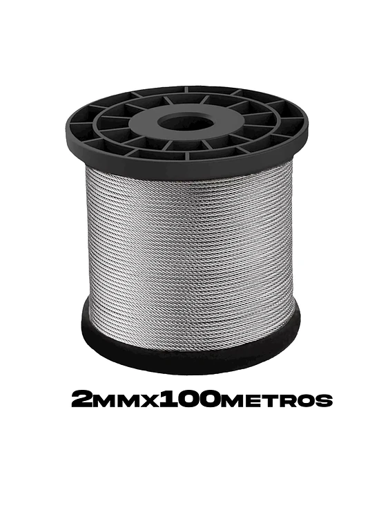 Piola Cable Acero Piola 2 Mm Rollo De 100 Metros Galvanizado 1