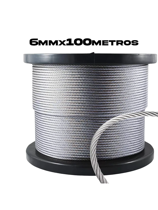 Piola Cable Acero Galvanizado 6 Mm 100 Metros 1