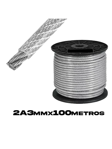 Piola O Cable De Acero 2 A 3 Mm Forrado Pvc Rollo 100 Mts 1
