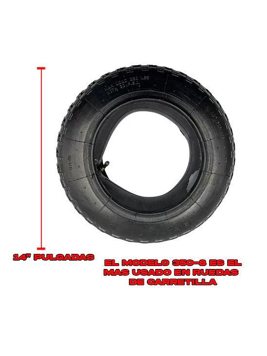 Neumatico Y Camara De Carretila 3.50-8 2
