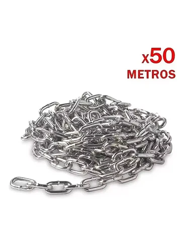 Cadena Galvanizada Eslabon Corto 3 Mm 50 Metros 2