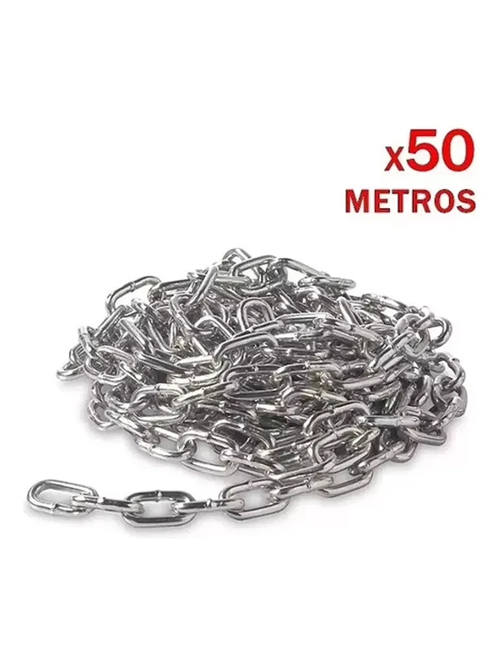 Cadena Galvanizada Eslabon Corto 3 Mm 50 Metros 2