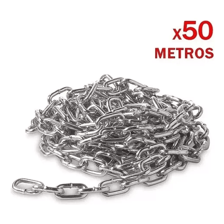 Cadena Galvanizada Eslabon Corto 3 Mm 50 Metros 2
